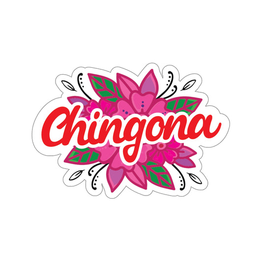 Chingona. Flower.  Kiss-Cut Stickers