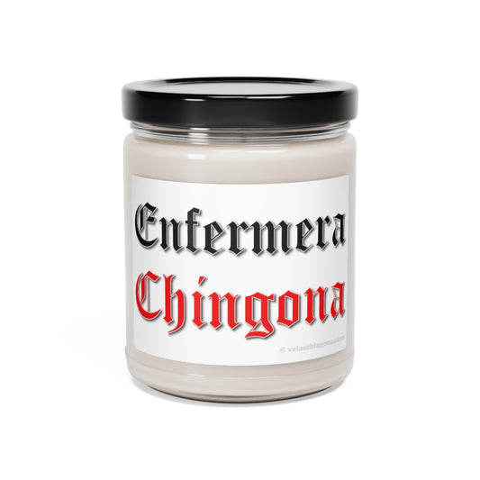 Enfermera Chingona. White Sage + Lavender, Clean Cotton, Sea Salt + Orchid. Scented Soy Candle, 9oz