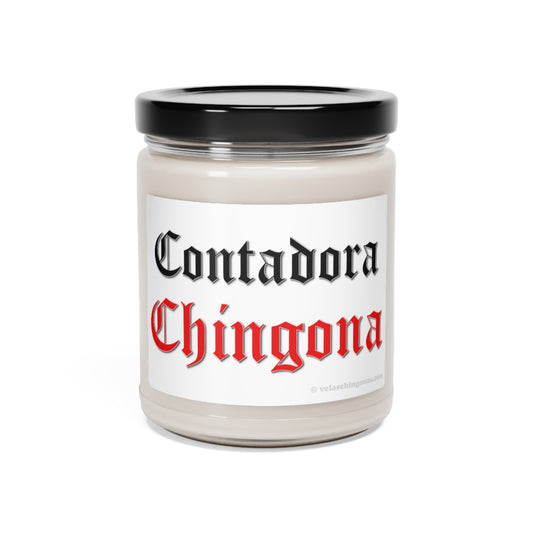 Contadora Chingona. White Sage + Lavender, Clean Cotton, Sea Salt + Orchid. Scented Soy Candle, 9oz
