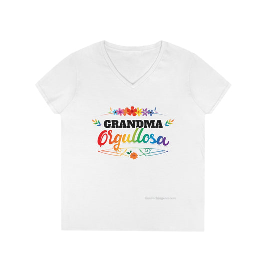 Grandma Orgullosa. Ladies' V-Neck T-Shirt