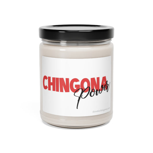 Chingona Power (skinny). White Sage + Lavender, Clean Cotton, Sea Salt + Orchid. Scented Soy Candle, 9oz
