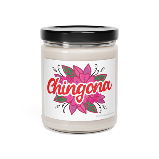 Chingona - Flower. White Sage + Lavender, Clean Cotton, Sea Salt + Orchid. Scented Soy Candle, 9oz