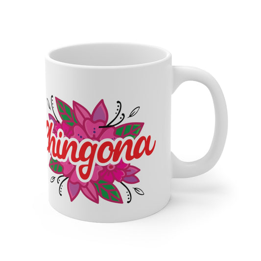 Chingona - Flower. Ceramic Mug 11oz
