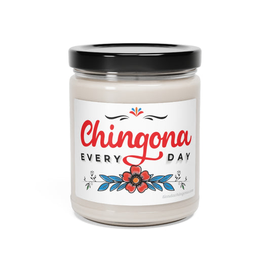 Chingona every day. White Sage + Lavender, Clean Cotton, Sea Salt + Orchid. Scented Soy Candle, 9oz